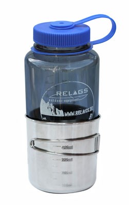 Edelstahlbecher 'Space Safer' - 0,6 L Faltgriff