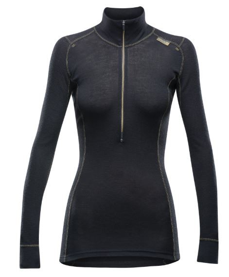 Wool Mesh Woman Half Zip Neck