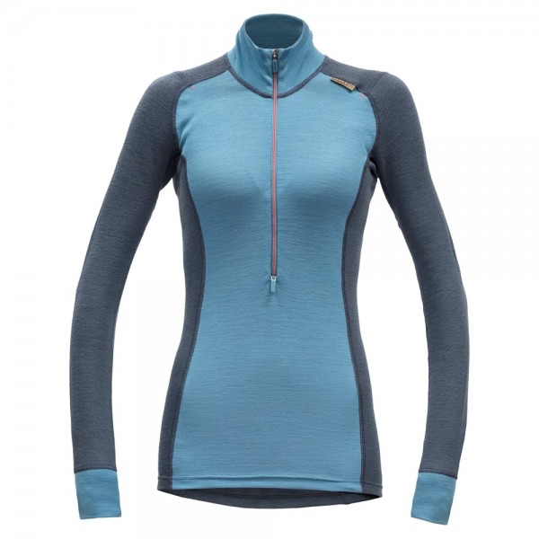 Wool Mesh Woman Half Zip Neck