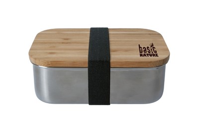 BasicNature Lunchbox 'Bamboo' - Edelstahl 0,8 L
